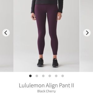 Lululemon Align Black Cherry 25” size 2